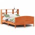 Cama con estantería sin colchón madera maciza marrón 120x190