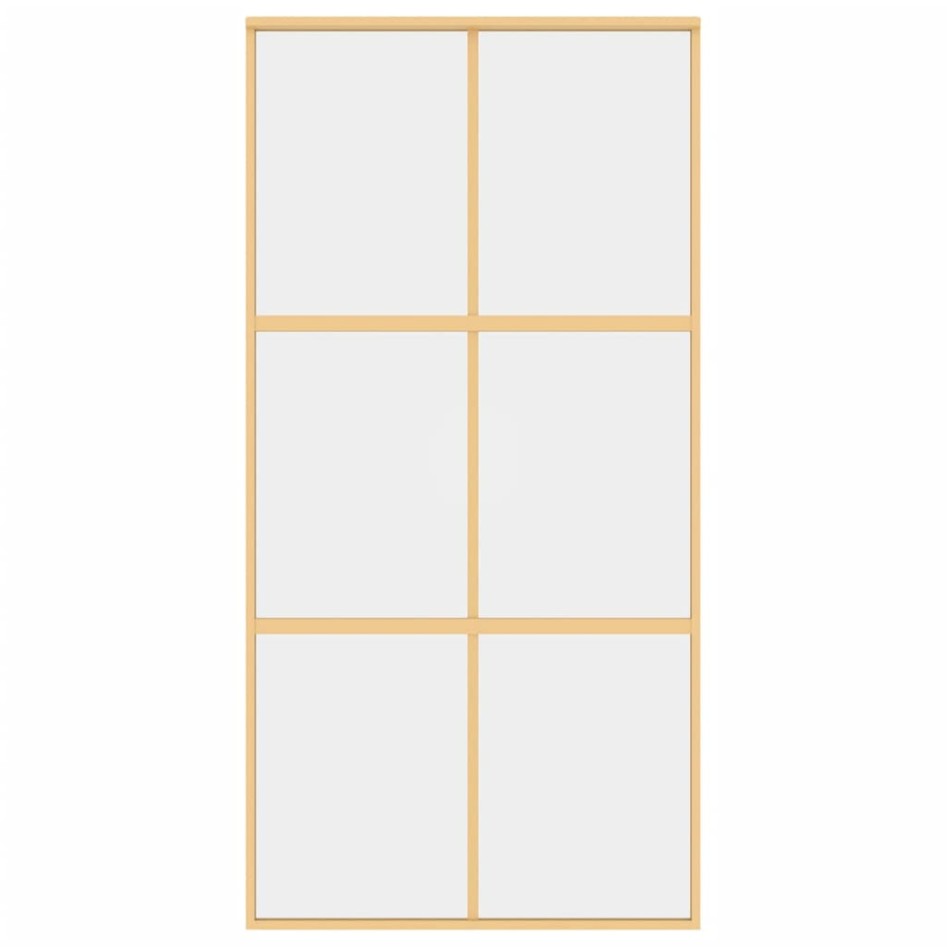 Puerta corredera dorada de vidrio ESG transparente y