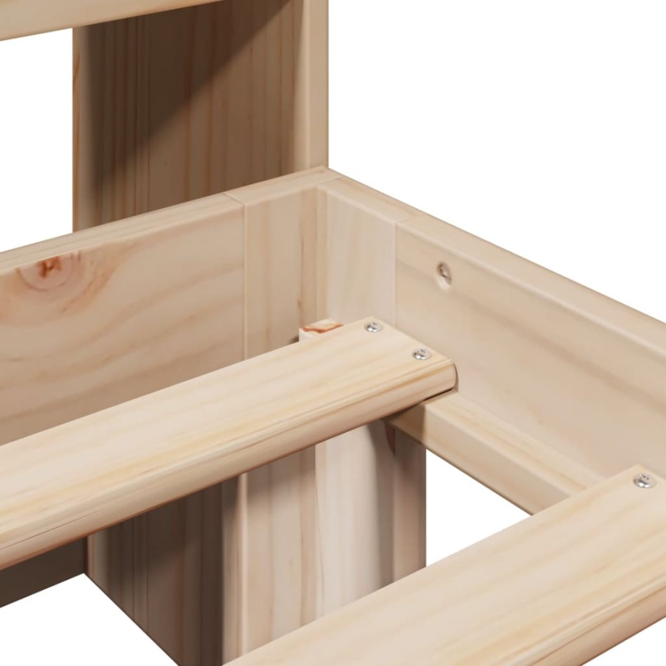 Cama con estantería sin colchón madera maciza de pino