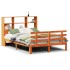 Cama con estantería sin colchón madera maciza marrón 140x200
