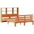 Cama con estantería sin colchón madera maciza marrón 140x200