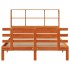 Cama con estantería sin colchón madera maciza marrón 140x200
