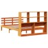 Cama con estantería sin colchón madera maciza marrón 140x200
