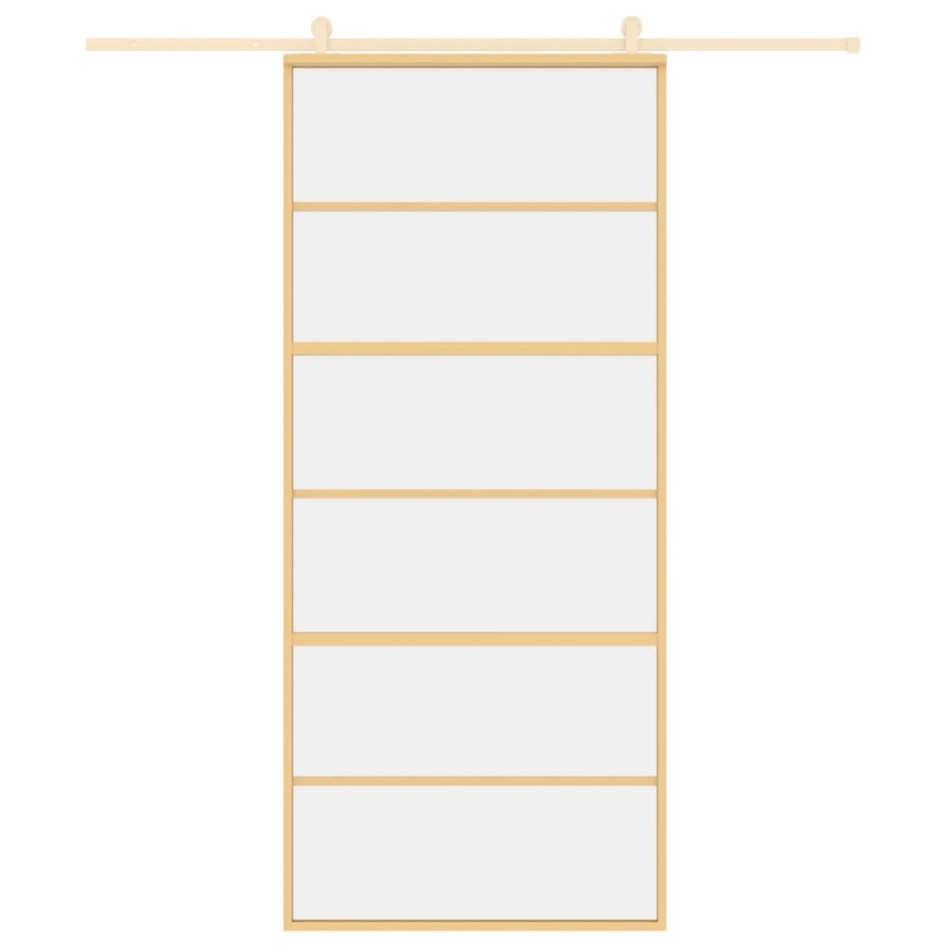 Puerta corredera dorada de vidrio ESG transparente y