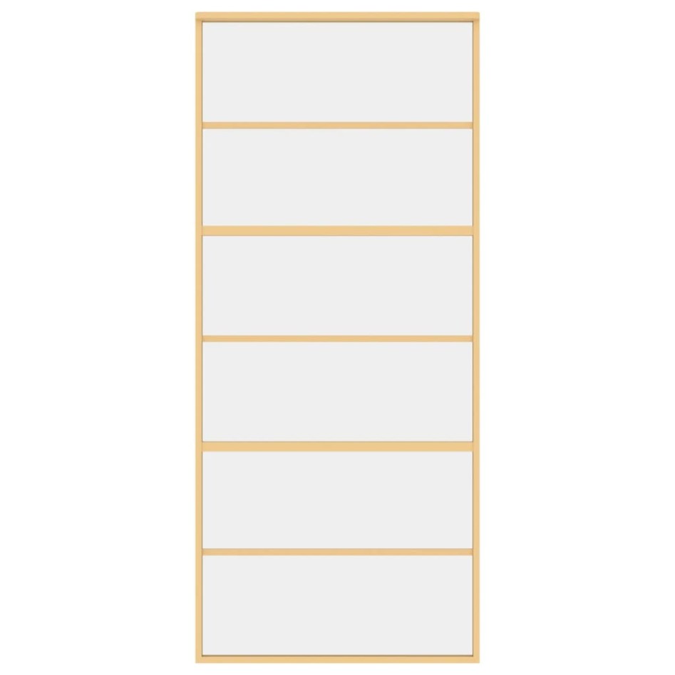 Puerta corredera dorada de vidrio ESG transparente y