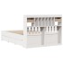 Cama con estantería sin colchón madera maciza blanca 160x200