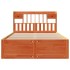 Cama con estantería sin colchón madera maciza marrón 140x200