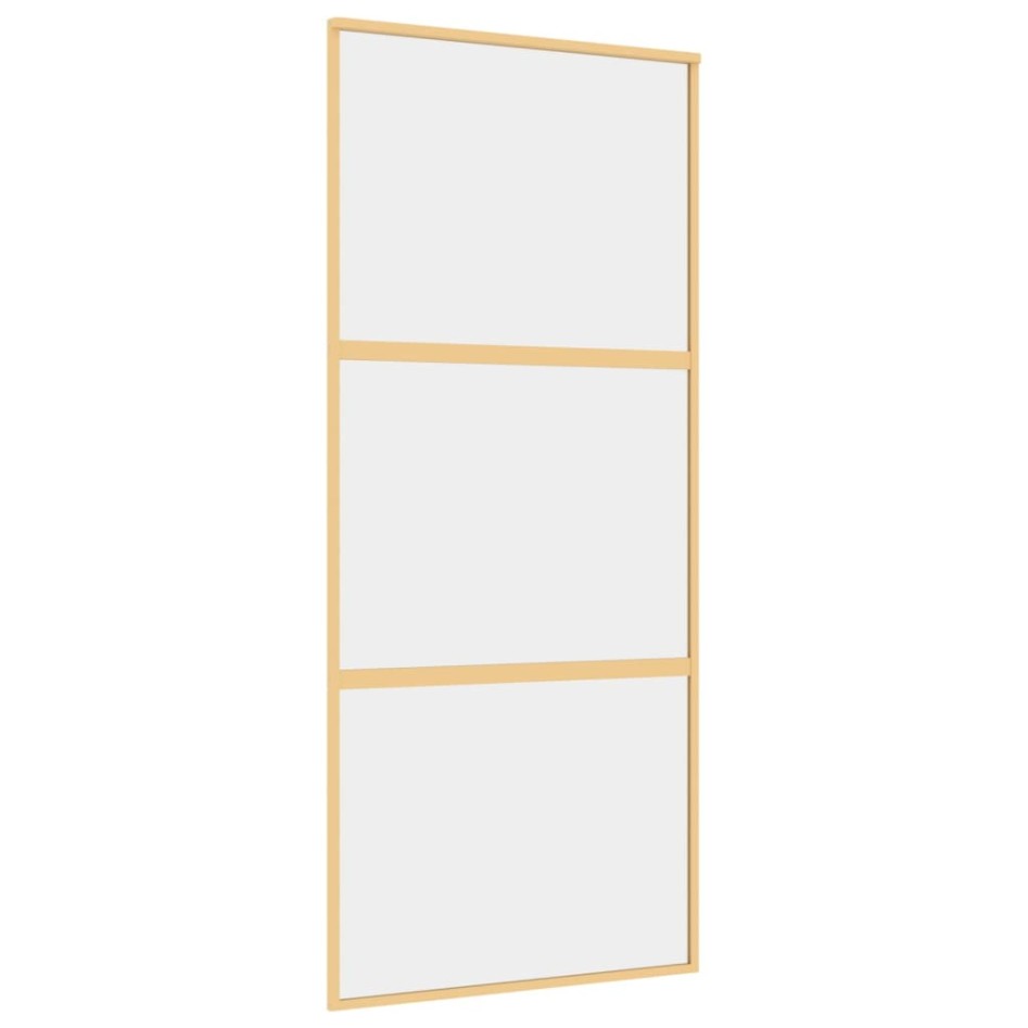 Puerta corredera dorada de vidrio ESG transparente y