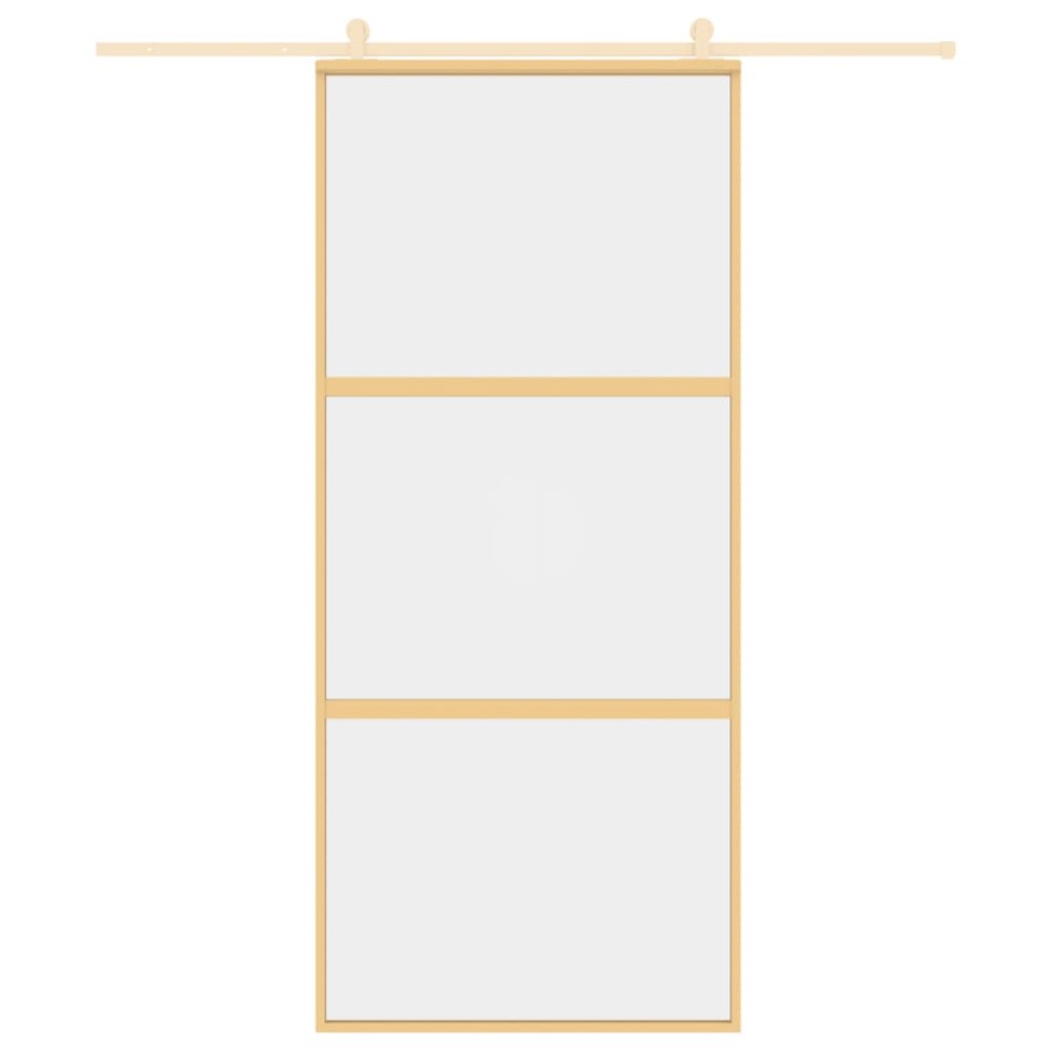 Puerta corredera dorada de vidrio ESG transparente y
