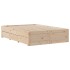 Cama con estantería sin colchón madera maciza de pino