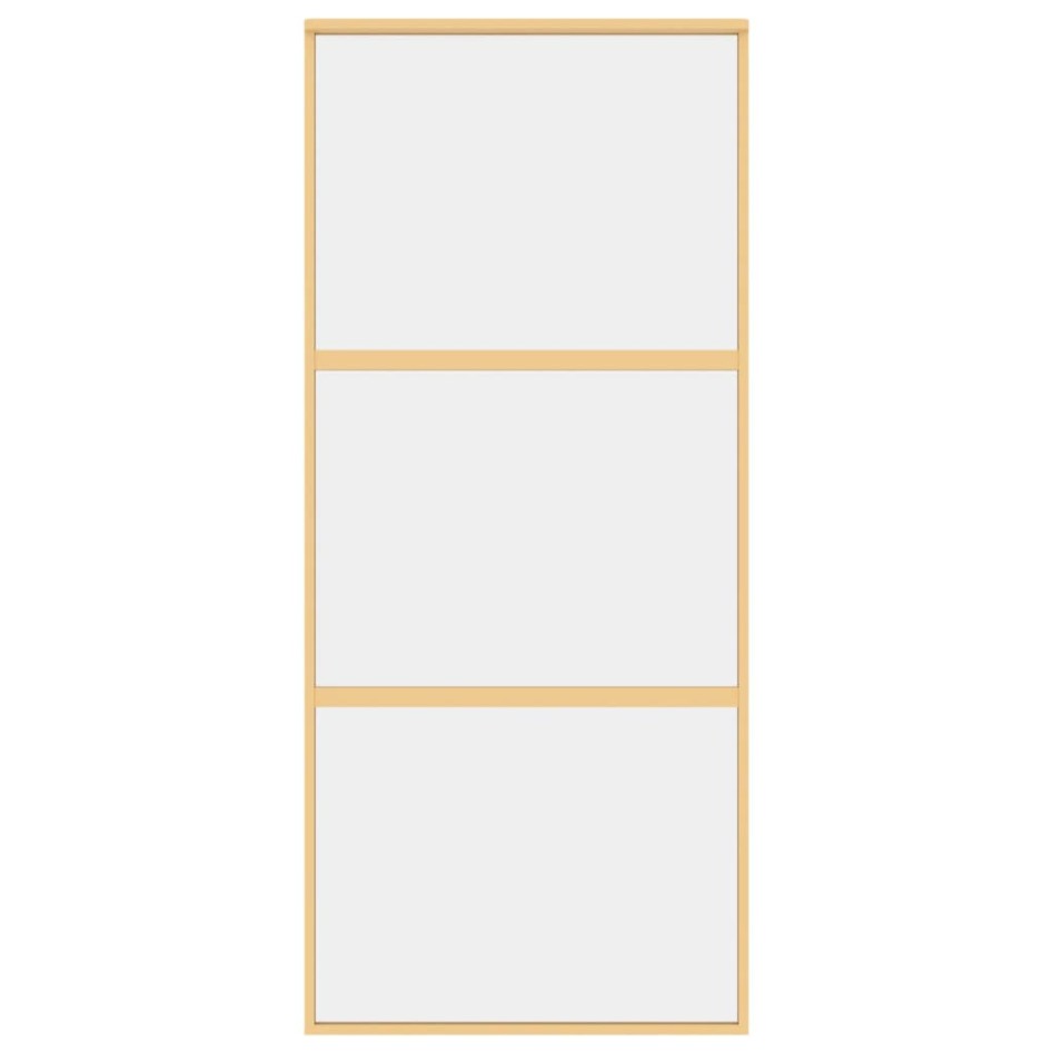 Puerta corredera dorada de vidrio ESG transparente y