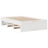 Cama con estantería sin colchón madera maciza blanca 135x190