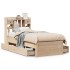 Cama con estantería sin colchón madera maciza de pino 90x190