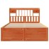Cama con estantería sin colchón madera maciza marrón 140x190