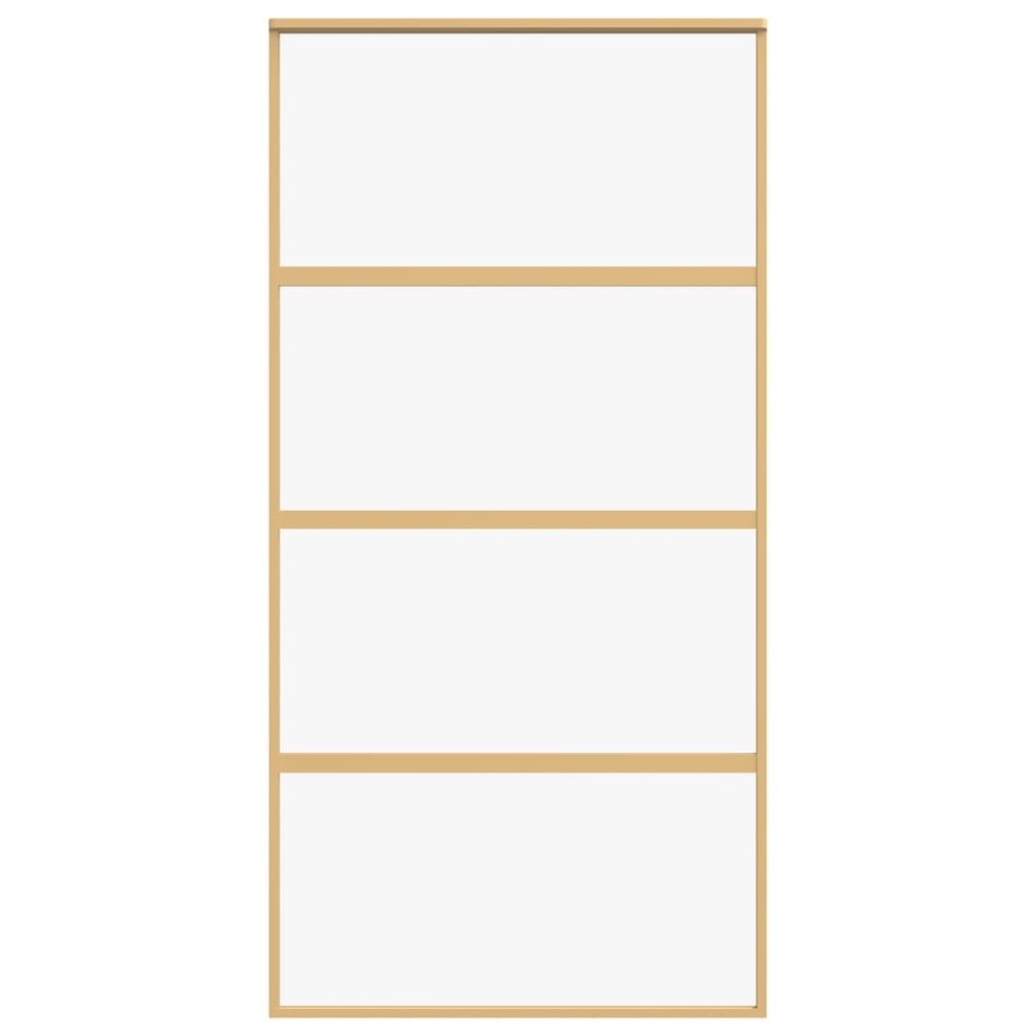 Puerta corredera dorada de vidrio ESG transparente y