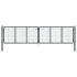 Puerta de malla de jardín acero galvanizado gris 400x150