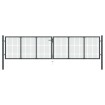 Puerta de malla de jardín acero galvanizado gris 400x150 cm