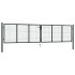 Puerta de malla de jardín acero galvanizado gris 400x150