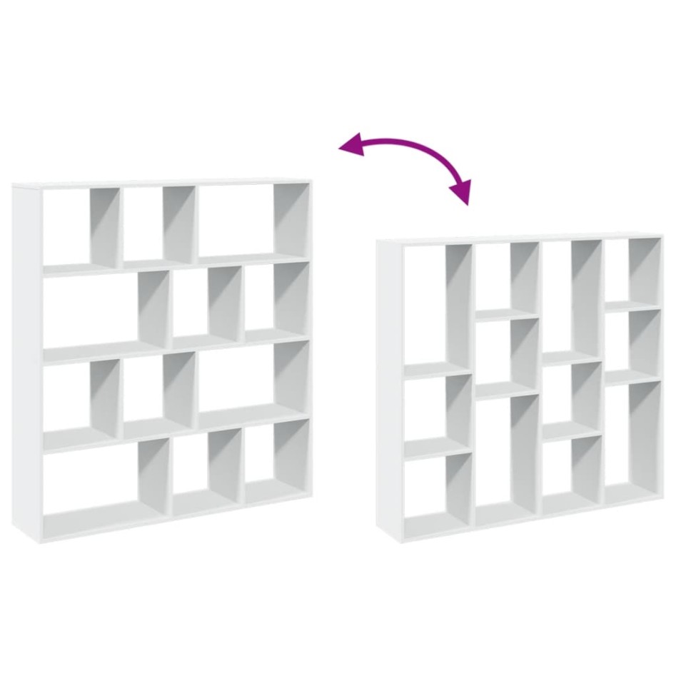 Estantería librería madera de ingeniería blanca 132x29x141,5