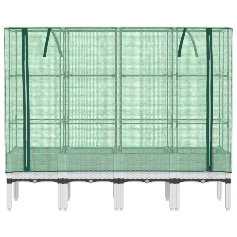 Arriate con cubierta invernadero aspecto ratán 160x40x140