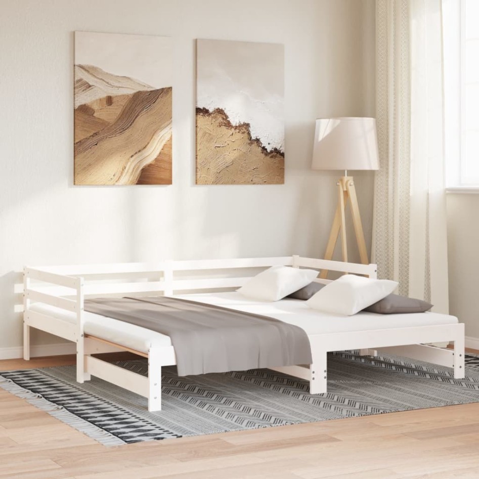 Sofá cama nido madera maciza de pino blanco 90x200