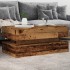 Mesa de centro con luces LED madera envejecida 90x50x40