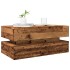 Mesa de centro con luces LED madera envejecida 90x50x40