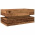Mesa de centro con luces LED madera envejecida 90x50x40