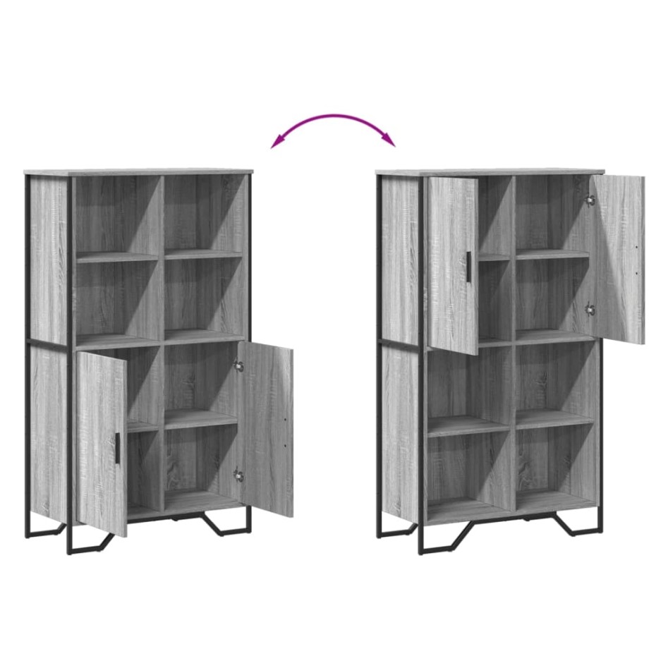 Aparador alto madera ingeniería gris Sonoma 79,5x35,5x137,5