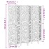 Biombo separador de 6 paneles madera maciza Paulownia
