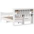Estructura de cama sin colchón madera de pino blanca 140x190