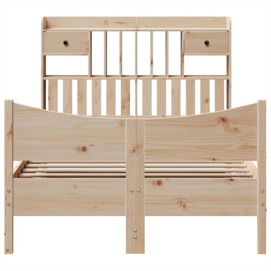 Estructura de cama sin colchón madera maciza de pino 135x190