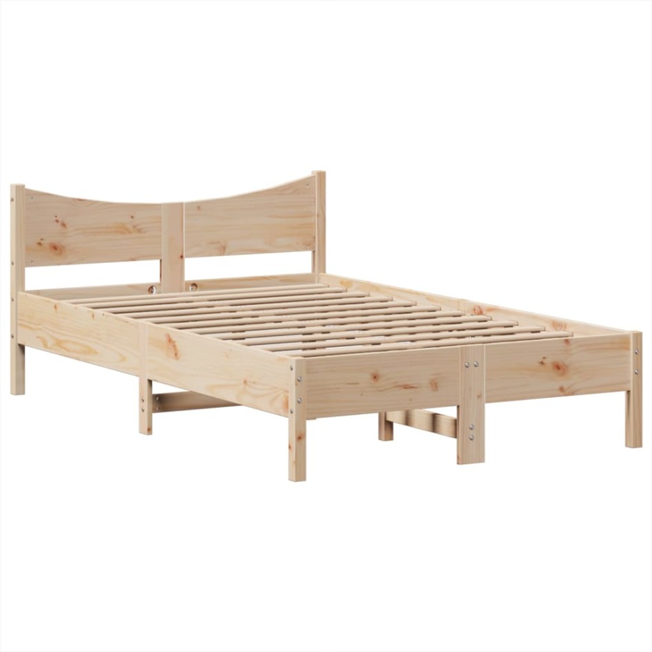 Estructura de cama sin colchón madera maciza de pino 135x190