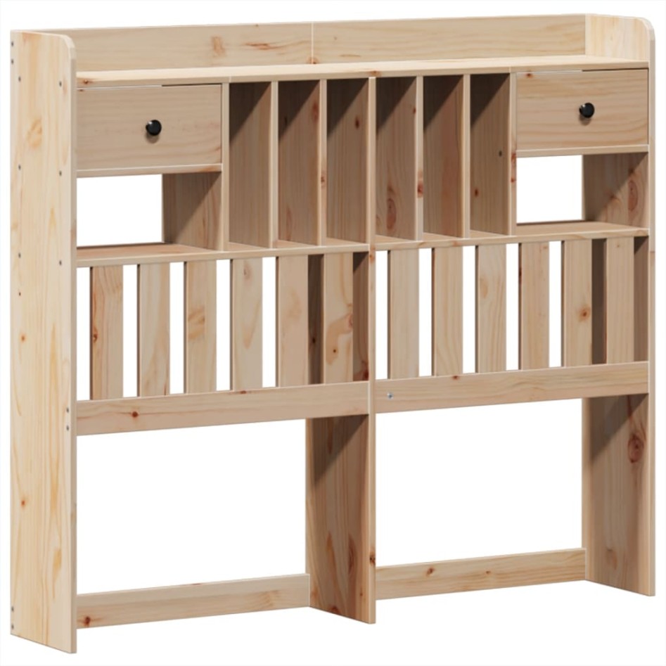 Estructura de cama sin colchón madera maciza de pino 135x190