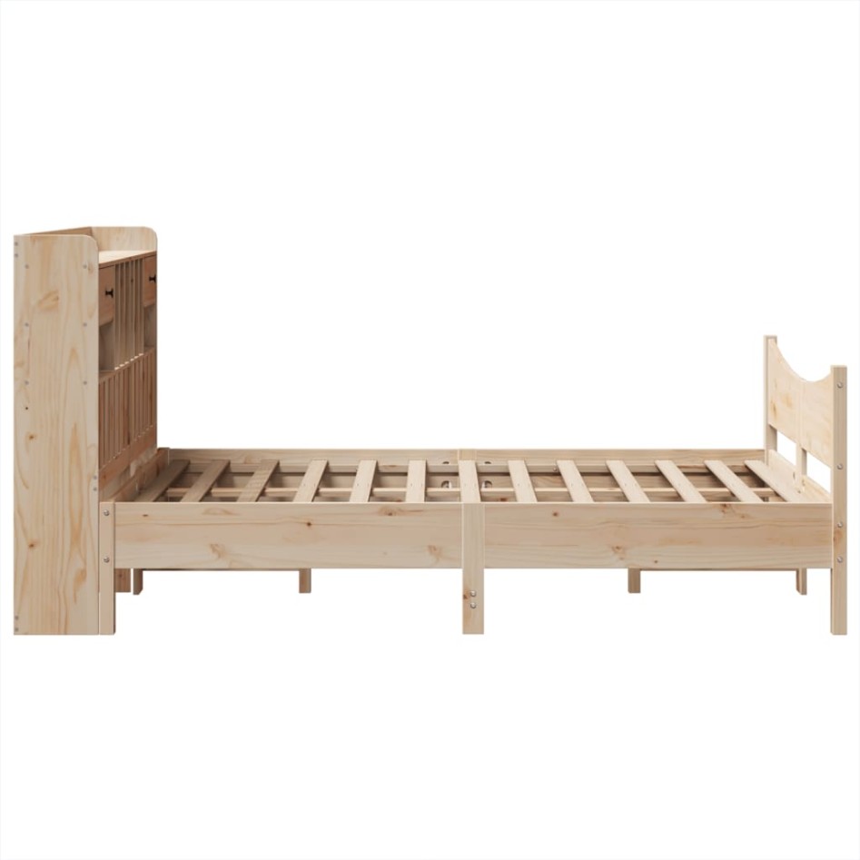 Estructura de cama sin colchón madera maciza de pino 135x190