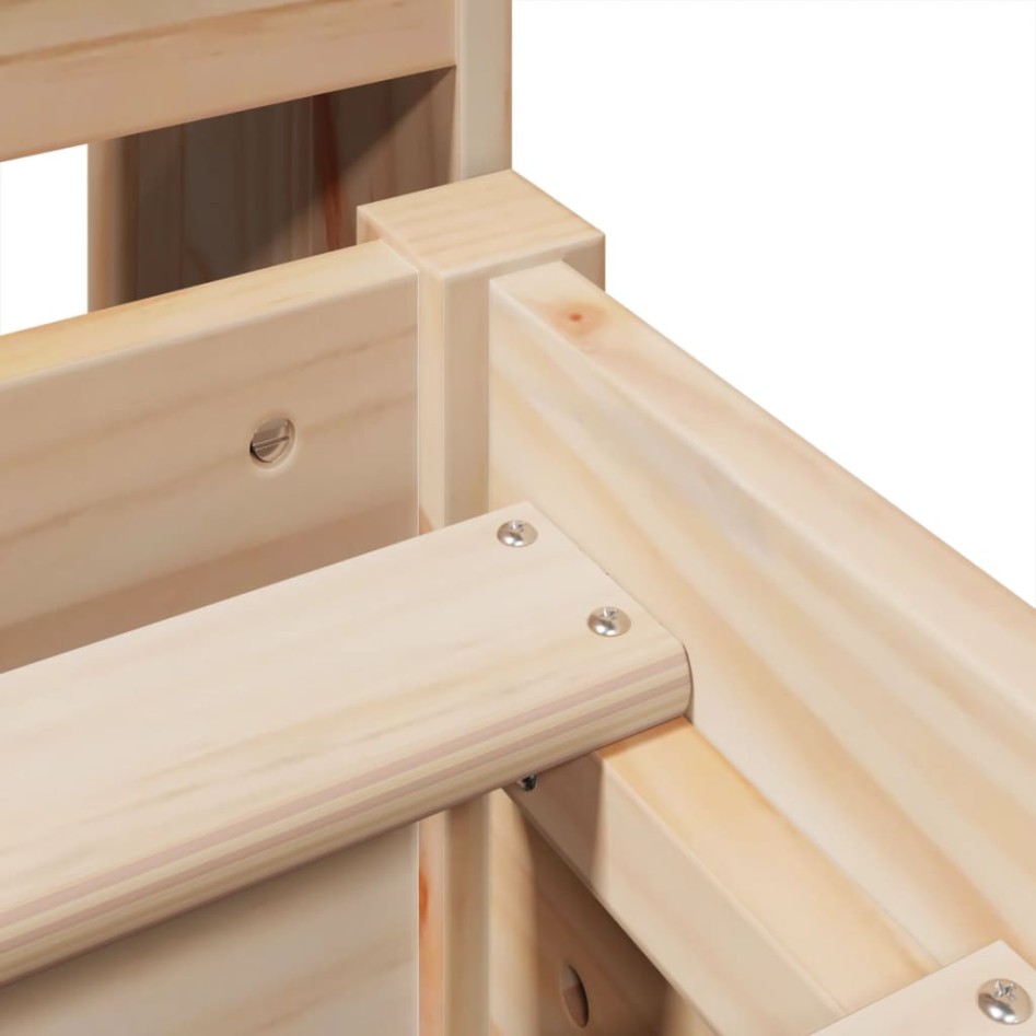 Estructura de cama sin colchón madera maciza de pino 135x190