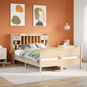 Estructura de cama sin colchón madera maciza de pino 160x200