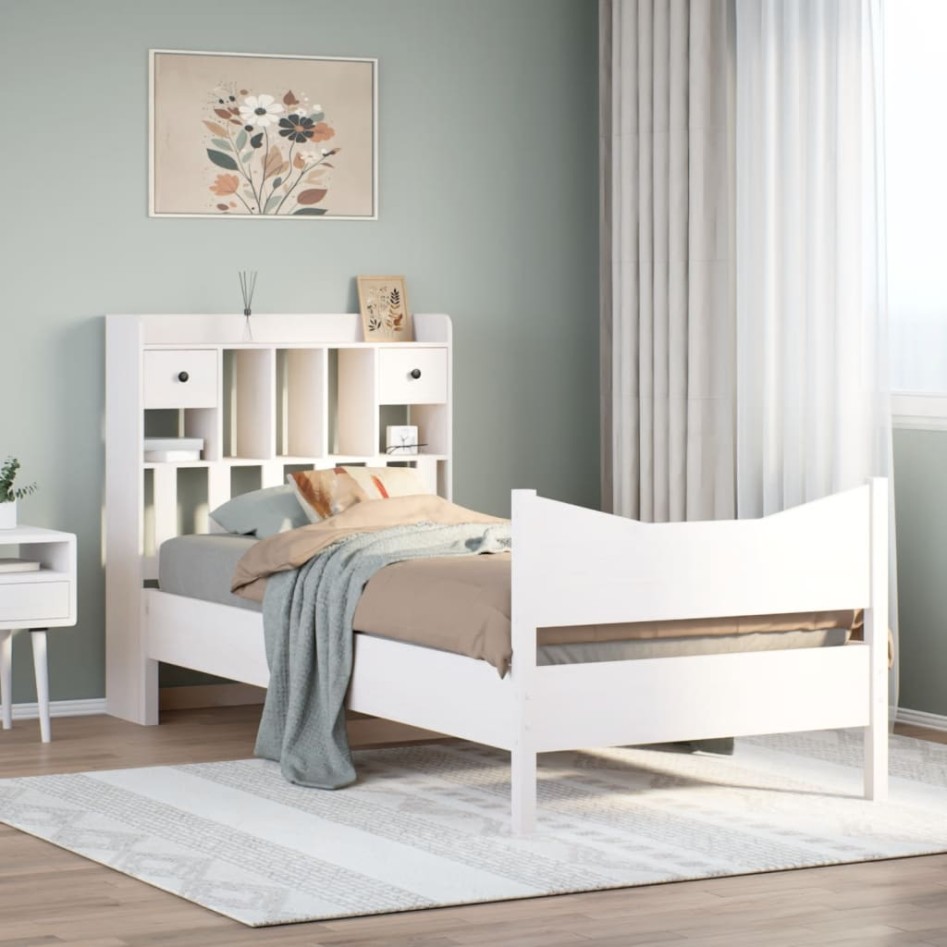 Estructura cama sin colchón madera maciza pino blanca