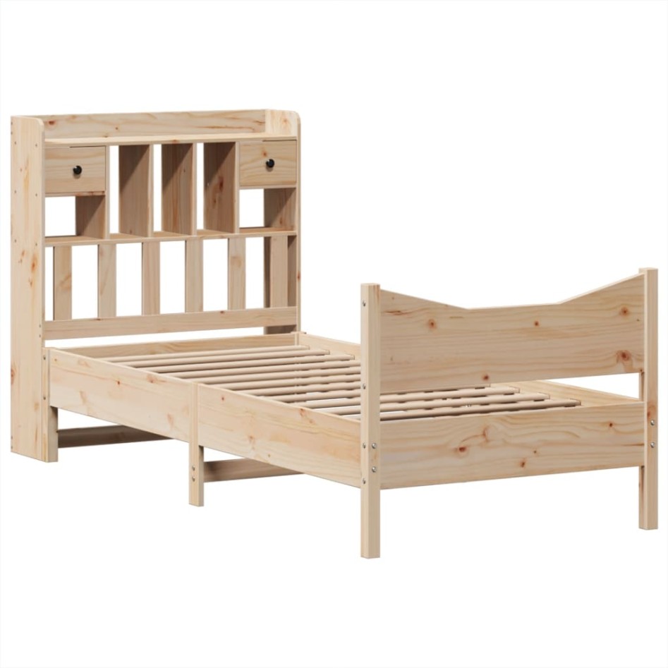 Estructura de cama sin colchón madera maciza de pino 90x200