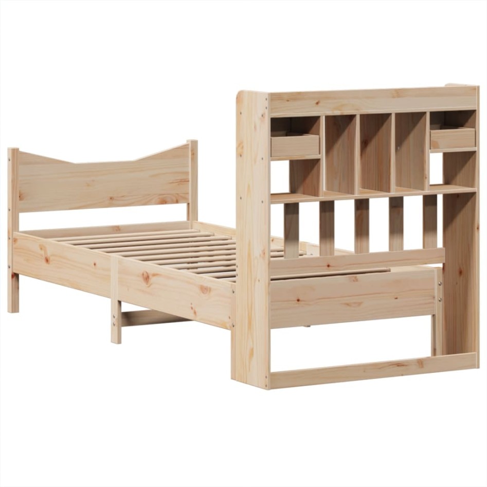 Estructura de cama sin colchón madera maciza de pino 90x200