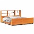 Cama con estantería sin colchón madera maciza marrón 180x200