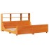 Cama con estantería sin colchón madera maciza marrón 180x200