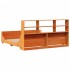 Cama con estantería sin colchón madera maciza marrón 180x200