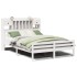 Cama con estantería sin colchón madera maciza blanca 140x200