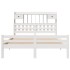 Cama con estantería sin colchón madera maciza blanca 140x200