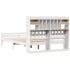 Cama con estantería sin colchón madera maciza blanca 140x200