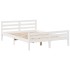 Cama con estantería sin colchón madera maciza blanca 140x200