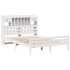 Cama con estantería sin colchón madera maciza blanca 150x200