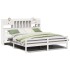 Cama con estantería sin colchón madera maciza blanca 180x200
