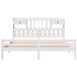 Cama con estantería sin colchón madera maciza blanca 180x200